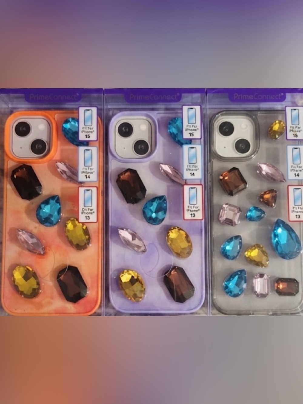 Gemstone Bling Phone Case For iPhone 13,14 or 15 NIB 3 Colors Available